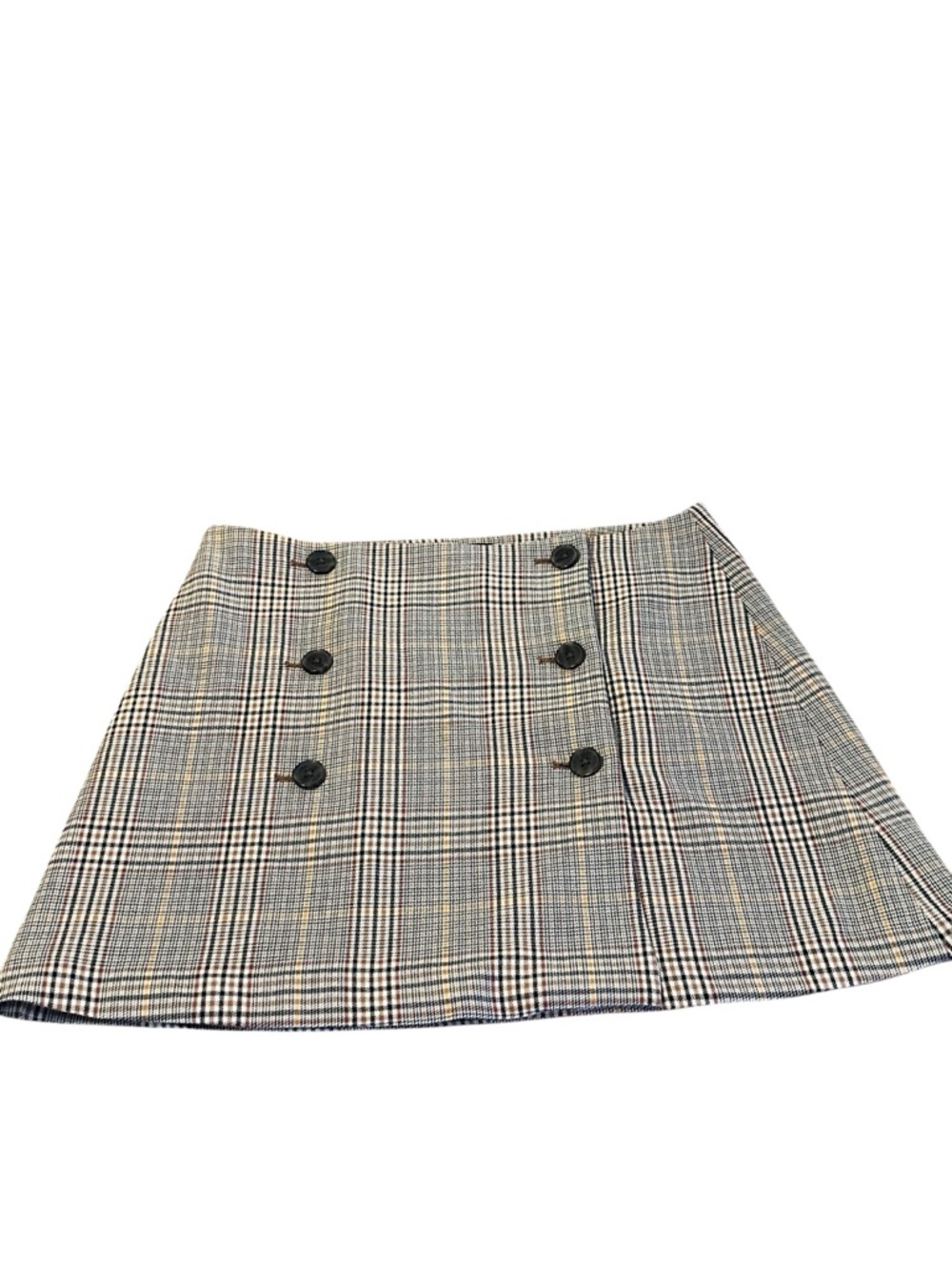 GAP Plaid Double-Button Mini Skirt Gray and Black Size 12